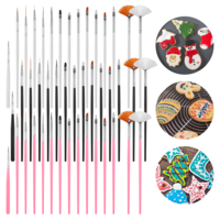 45 PCS Cake Decorating Brushes, Food Safe Paint Brushs Kit Cookie Decorating Brush Cookie Paint Brushes Food Paints Fondant Brush DIY Tool Set Icing Pastry Brushs for Painting Baking, Black and Pink