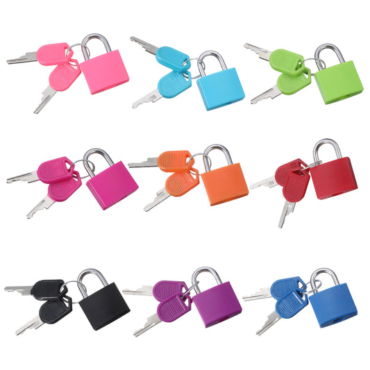 9PCS Luggage Locks with Keys, Small Luggage Padlocks Multicolor, Metal Padlocks, Small Padlock with Key, Mini Keyed Padlock for School Gym Classroom Matching Game