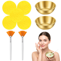 9 PCS Esthetician Bowls Face Mask Brush Applicator Face Mask Mixing Bowl Set Fan Brushes for Facials Spa Bowls for Facials Facial Sponges Esthetician Supplies for Mud Cream Makeup Spa Salon Home Use