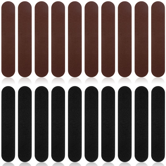 Exircy 20 Pcs Hat Size Tape Hat Liner Absorbent Sweat Pad Foam Size Reducing Tape for Hats Absorbent Sweat (Black,Brown)