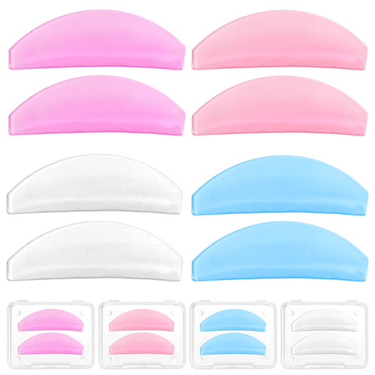 Asian Flat Shields, 8 Pcs(4 Pairs) Lash Lift Shields Flat, 1mm Thin Lash Lift Pad, Korean Lash Lift Pads for NO.1 Perm, Eyelash Soften Pads for Salon Use