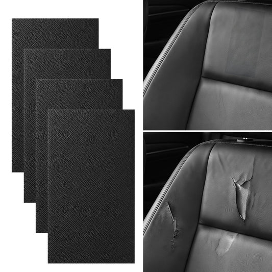 4 Pcs Leather Patch for Car Seat Repair, Self Adhesive Leather Repair Patch