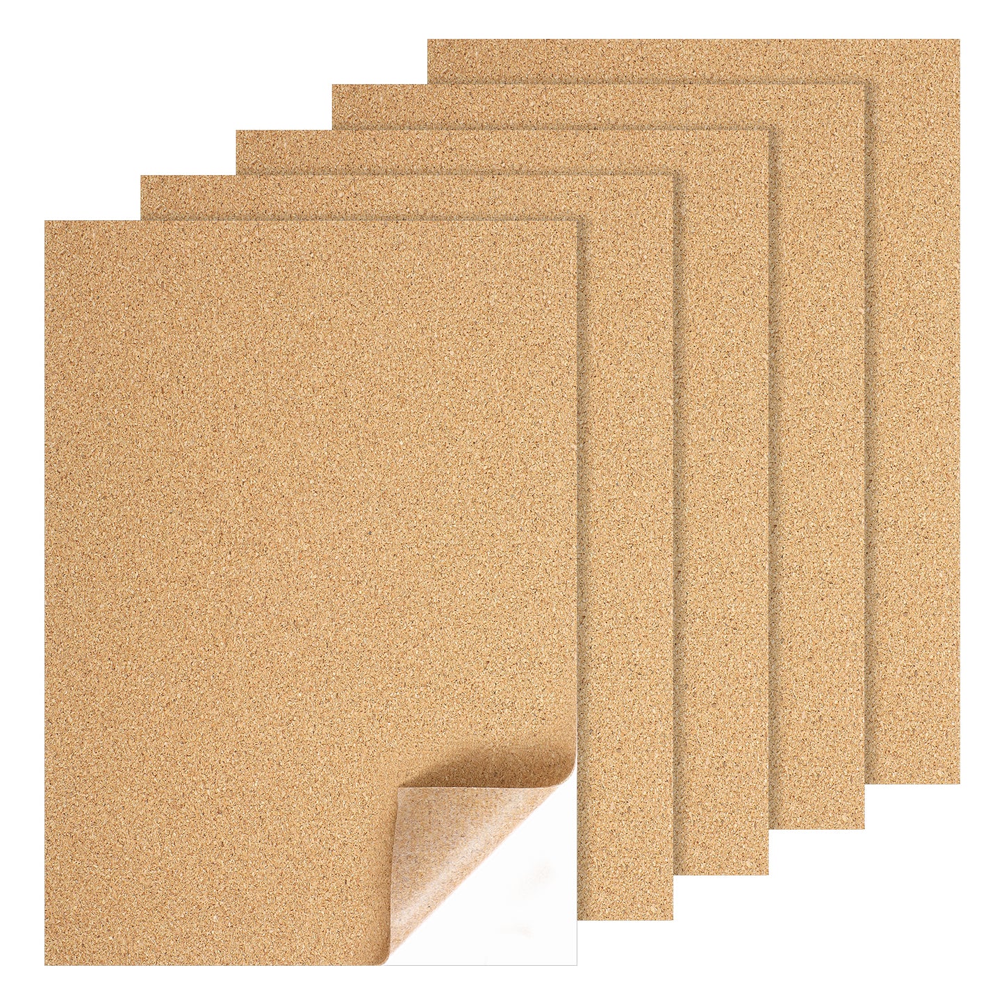 5 PCS Self Adhesive Cork Sheets, 21x30 cm Thin Cork Sheet with Strong Adhesive Backing 1mm Thick Rectangle Insulation Corks Backing Sheets for DIY Coasters Wall Decor Craft Wedding Party Supply