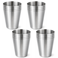 InnoHHustle 16 Pcs Stainless Steel Shot Glasses 1 oz Shot Drinking Cups Metal Glasses Reusable Small Metal Cup Unbreakable Drinking Tumbler for Wine Whiskey Bar Home Restaurant Party Travel Camping